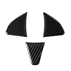 3 in 1 Car Carbon Fiber Steering Wheel Button Decorative Sticker for Honda Fit, Left and Right Drive Universal, For Honda Fit