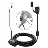 Quick Charging Waterproof Motorcycle USB Phone Charger Adapter, Cable Length: 2.27m
