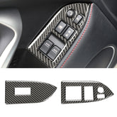 Car Carbon Fiber Window Glass Lifting Panel Decorative Sticker for Subaru BRZ / Toyota 86 2013-2017, Left Drive