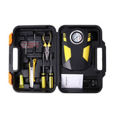 Car 12V Portable Inflatable Cylinder Pedal Pointer Air Pump with Light & Tool Box, Pointer with Tool Box