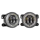 2 PCS DC12V-30V / 30W / 3A / 1440LM 12LEDs 4 inch Car LED Colorful Fog Light, Style: White Background, Style: White Background (White Light), Style: White Background (Yellow Light)