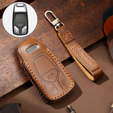Hallmo Car Cowhide Leather Key Protective Cover Key Case for Audi A6L / A8L / A4 / A7 / A5 A Style