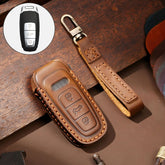 Hallmo Car Cowhide Leather Key Protective Cover Key Case for Audi A6L / A8L / A4 / A7 / A5 C Style