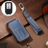 Hallmo Car Cowhide Leather Key Protective Cover Key Case for Honda Civic / Accord 4-button, For Honda Civic / Accord 4-button