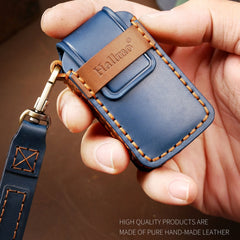 Hallmo Car Cowhide Leather Key Protective Cover Key Case for Honda Civic / Accord 4-button, For Honda Civic / Accord 4-button