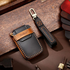 Hallmo Car Cowhide Leather Key Protective Cover Key Case for Land Rover Discovery 5 A Style