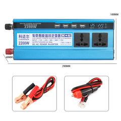 Carmaer 24V to 220V 2200W Three Socket Car Double Digital Display Inverter Household Power Converter, 24V to 220V 2200W