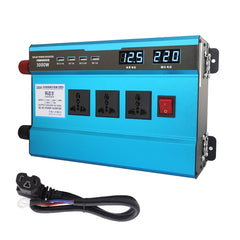 Carmaer 60V to 220V 3000W Intelligent Fan Car Double Digital Display Inverter Household Power Converter, 60V to 220V 3000W