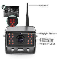 7 inch Car Digital Wireless Rear-view Split-screen Monitor Four Record