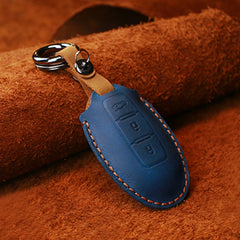 For Nissan Car Cowhide Leather Key Protective Cover Key Case, Three Keys Tailgate Version