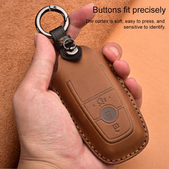 For Ford Car Cowhide Leather Key Protective Cover Key Case, Three Keys Version