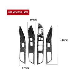 6 PCS Car Carbon Fiber Glass Lift Panel Decorative Sticker for Mitsubishi Lancer EVO 2008-2015, Right Drive