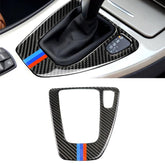 Three Color Carbon Fiber Car Right Driving Gear Panel Decorative Sticker for BMW E90 / E92 2005-2012