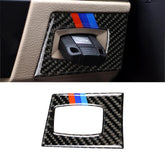 Three Color Carbon Fiber Car Right Driving Ignition Switch Decorative Sticker for BMW E90 / E92 2005-2012