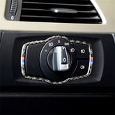 Three Color Carbon Fiber Car Headlight Switch Decorative Sticker for BMW E90 / E92 / E93 2005-2012 / 320i / 325i, Thin Version