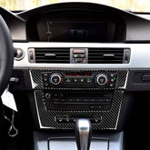 Carbon Fiber Car Central Control CD Panel Decorative Sticker for BMW E90 / E92 2005-2012, High Edition with Hole