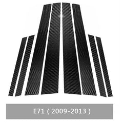Car Carbon Fiber B Pillar Decorative Sticker for BMW X6 E71 2009-2013, Left and Right Drive Universal