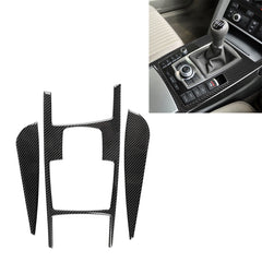 Car Carbon Fiber Gear Shift Position + Side Panel Decorative Sticker for Audi A6 2005-2011, Right Drive, High Configuration