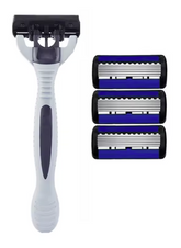 6-Layer Stainless Steel Razor with 3 Refill Blades – Smooth, close & irritation-free shave. Reusable & eco-friendly design for daily grooming.