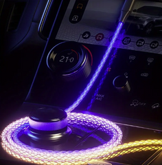 MAX 66W USB Type-C Super Fast Charging Cable – RGB Breathing Luminous Gradient Light Data Cable 6A for Xiaomi 14/13/12/11, Huawei Mate 40, Samsung S24/S23/S22, OPPO & Android Phones – Fast Car Charger & Data Transfer Line