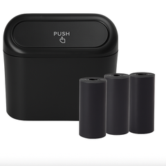 Car Trash Can with Lid – Mini Leak-Proof Car Bin with 60/300 Garbage Bags | Small Portable Auto Accessories for Interior Cleaning