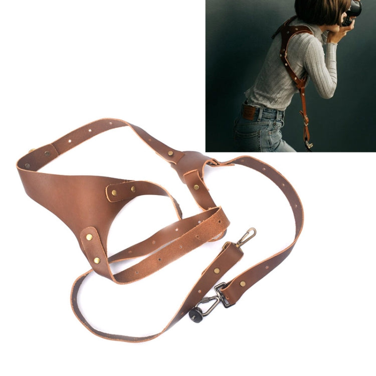 Quick Release Anti-Slip Shoulder Leather Harness Camera Strap with Metal Hook for SLR / DSLR Cameras (Left Shoulder) Quick Release Anti-Slip Shoulder Leather Harness Camera Strap with Metal Hook for SLR / DSLR Cameras (Left Shoulder)