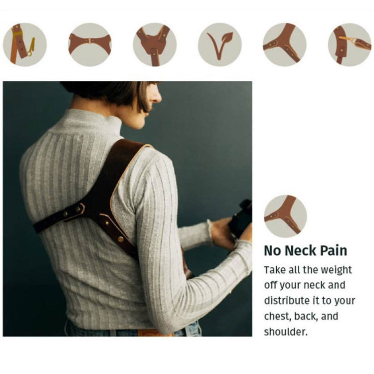 Quick Release Anti-Slip Shoulder Leather Harness Camera Strap with Metal Hook for SLR / DSLR Cameras (Left Shoulder) Quick Release Anti-Slip Shoulder Leather Harness Camera Strap with Metal Hook for SLR / DSLR Cameras (Left Shoulder)