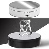 13.8cm Mirror Style USB Charging Smart 360 Degree Rotating Turntable Display Stand Video Shooting Props Turntable for Photography, Load 3kg