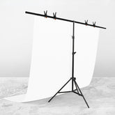 200x200cm T-Shape Photo Studio Background Support Stand Backdrop Crossbar Bracket Kit with Clips, No Backdrop, 200x200cm