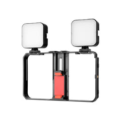 YELANGU PC201 YLG1801A Vlogging Live Broadcast LED Selfie Light Smartphone Video Rig Handle Stabilizer Plastic Bracket Kits, PC201