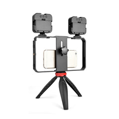 YELANGU PC203 YLG1801C Vlogging Live Broadcast LED Selfie Light Smartphone Video Rig Handle Stabilizer Plastic Bracket Tripod Kits, PC203