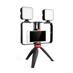YELANGU PC203 YLG1801C Vlogging Live Broadcast LED Selfie Light Smartphone Video Rig Handle Stabilizer Plastic Bracket Tripod Kits, PC203