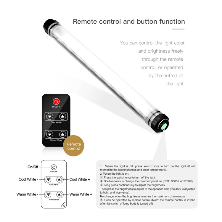 LUXCeO P7 Dual Color Temperature Photo LED Stick Video Light Waterproof Handheld LED Fill Light with Remote Control, P7 LUXCeO P7 Dual Color Temperature Photo LED Stick Video Light Waterproof Handheld LED Fill Light with Remote Control, P7