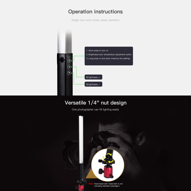 LUXCeO Q508S Dual Color Temperature 1000LM Photo LED Stick Video Light Handheld LED Fill Light Flash Lighting Lamp, Q508S LUXCeO Q508S Dual Color Temperature 1000LM Photo LED Stick Video Light Handheld LED Fill Light Flash Lighting Lamp, Q508S