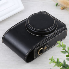 Vertical Flip Full Body Camera PU Leather Case Bag with Strap for Ricoh GR III / GRII, Sony ZV-1 / DSC-RX100M7 / RX100M6 / RX100M5 / RX100M2