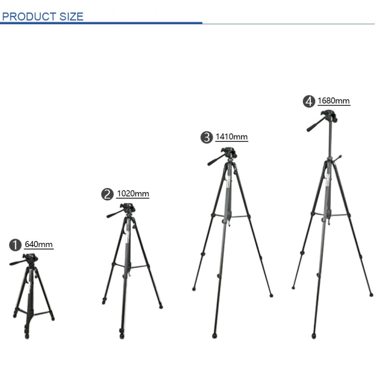WeiFeng WT-3560 3-Section Folding Legs Live Broadcast Aluminum Alloy Tripod Mount WeiFeng WT-3560 3-Section Folding Legs Live Broadcast Aluminum Alloy Tripod Mount