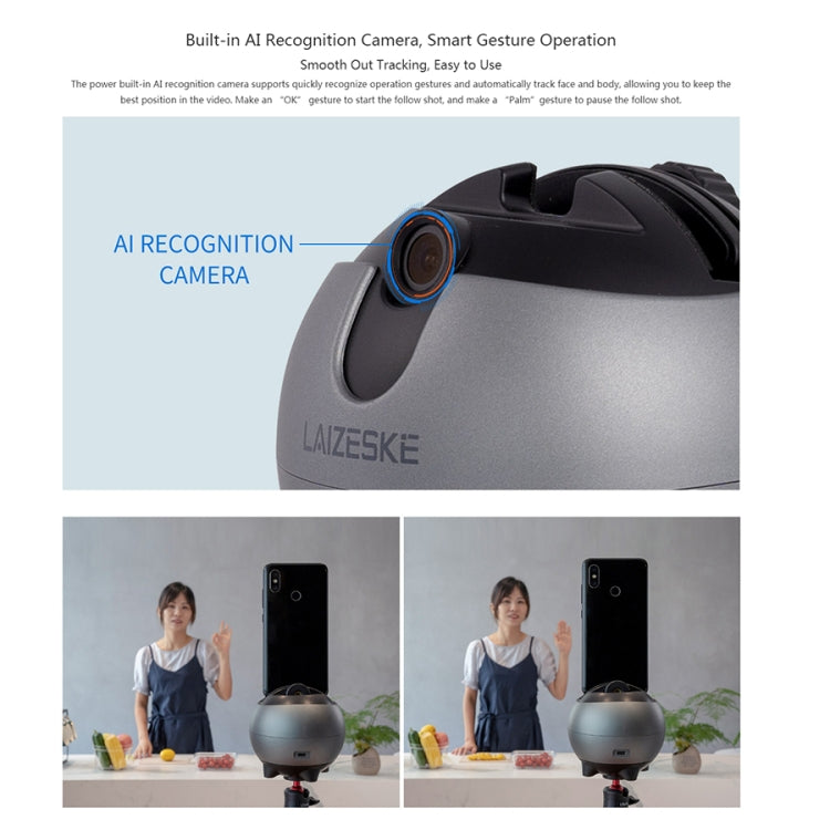 LAIZESKE LA8 Smart Robot Cameraman 360 Degree Auto Tracking Phone Holder, LA8 LAIZESKE LA8 Smart Robot Cameraman 360 Degree Auto Tracking Phone Holder, LA8