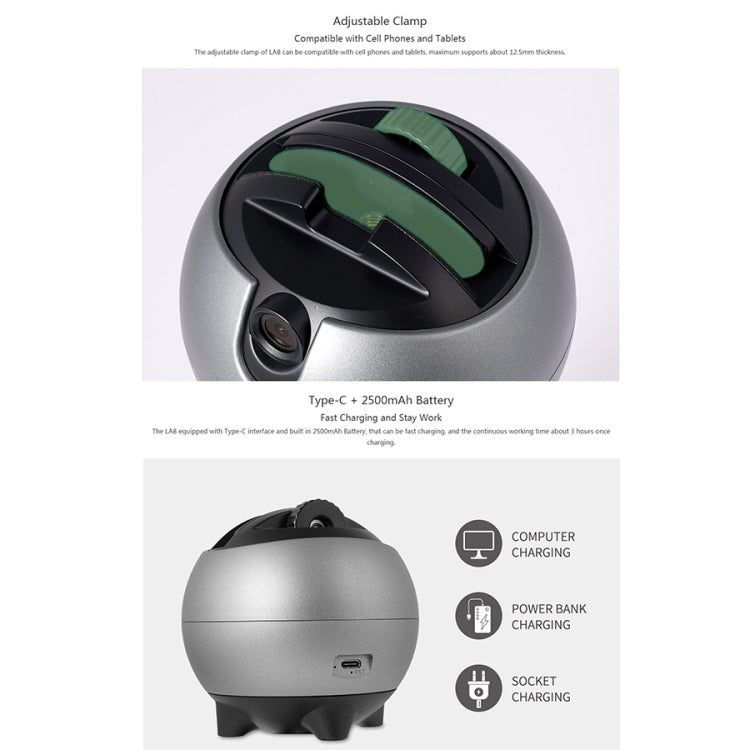 LAIZESKE LA8 Smart Robot Cameraman 360 Degree Auto Tracking Phone Holder, LA8 LAIZESKE LA8 Smart Robot Cameraman 360 Degree Auto Tracking Phone Holder, LA8