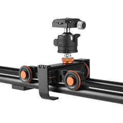 YELANGU L4X-BE YLG1817A 60cm Aluminum Alloy Splicing Slide Rail Track + 3-Wheel Video Pulley Rolling Dolly Car for SLR Cameras / Video Cameras, L4X-BE 60cm Rail Track + Dolly Car