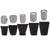 5 in 1 SLR Camera Lens Package Thickening Shockproof Neoprene Lens Storage Bag Sticky Deduction, 5 in 1