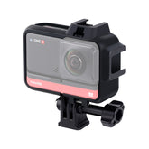 Kunststoff-Rahmenhalterung, Schutzhüllenkäfig mit Stativbasisadapter und langer Schraube und Kaltschuhbasis für Insta360 One R, Kaltschuhrahmen