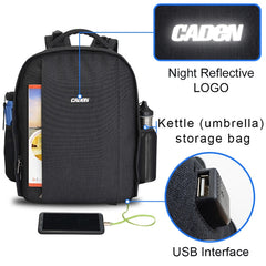 CADeN Multifunctional Shoulder SLR Camera Lens Bag Photography Backpack