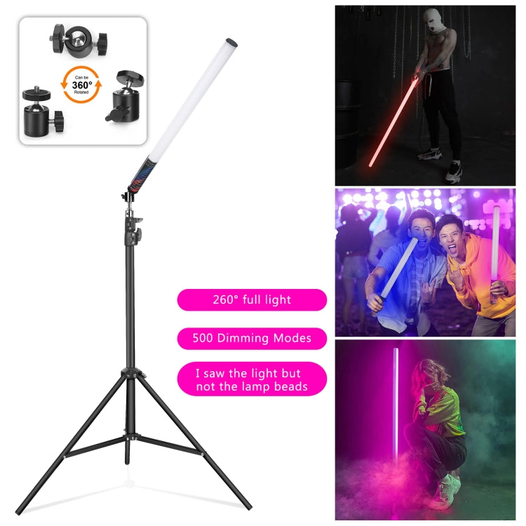 LUXCeO Mood1 85cm RGB Colorful Atmosphere Rhythm LED Stick Handheld Video Photo Fill Light with Tripod, 85cm with Tripod LUXCeO Mood1 85cm RGB Colorful Atmosphere Rhythm LED Stick Handheld Video Photo Fill Light with Tripod, 85cm with Tripod