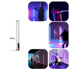 LUXCeO Mood1 50cm RGB Colorful Atmosphere Rhythm LED Stick Handheld Video Photo Fill Light with Tripod, 50cm with Tripod