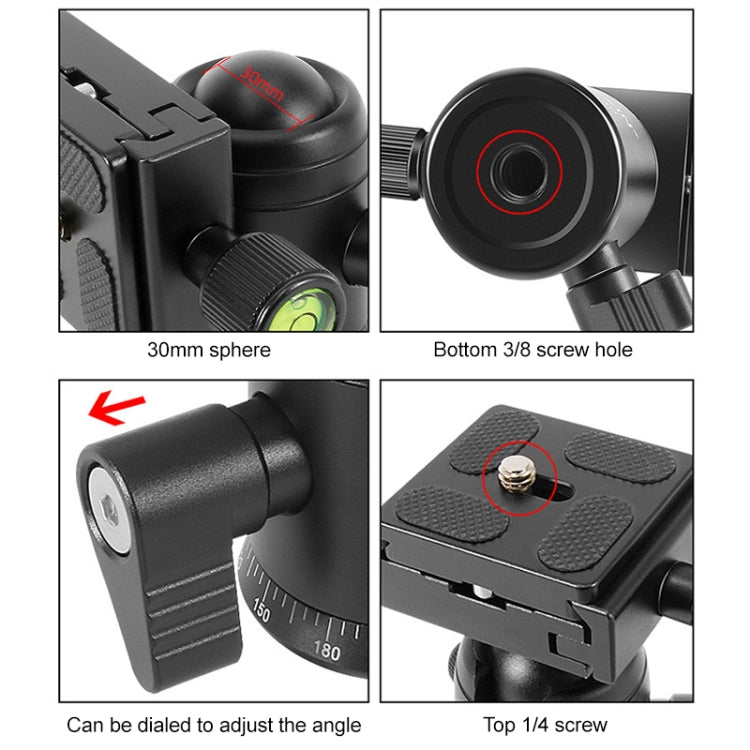 BEIXIN QB-30  360 Degree Rotation Panorama Metal Ball Head with Quick Release Plate, QB-30 BEIXIN QB-30  360 Degree Rotation Panorama Metal Ball Head with Quick Release Plate, QB-30