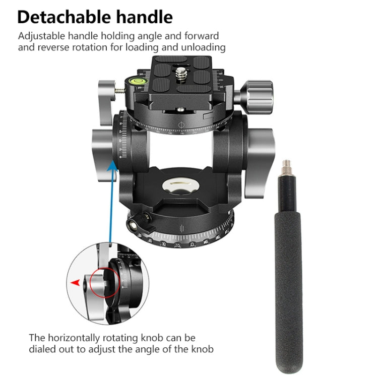 BEXIN DT-03R/S 720 Degree Panorama Heavy Duty Tripod Action Fluid Drag Head with Quick Release Plate, DT-03R/S BEXIN DT-03R/S 720 Degree Panorama Heavy Duty Tripod Action Fluid Drag Head with Quick Release Plate, DT-03R/S