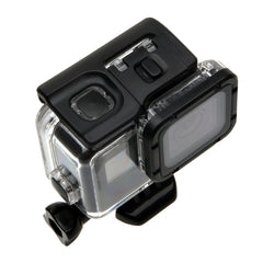 Für GoPro HERO6/5 30 m wasserdichtes Gehäuse, Schutzhülle + hohle Rückabdeckung mit Schnalle, Grundhalterung und Schraube, kein Zerlegen des Objektivs nötig (GP413), Gehäuse + Rückabdeckung