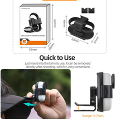 Für Insta360 GO3 / GO 3S Sunnylife Baseballmützen-Clip-Halterung, Baseballmützen-Klemme, Schnellverschluss-Halterung, Kamera-POV-Vlog-Halter, Baseballmützen-Clip