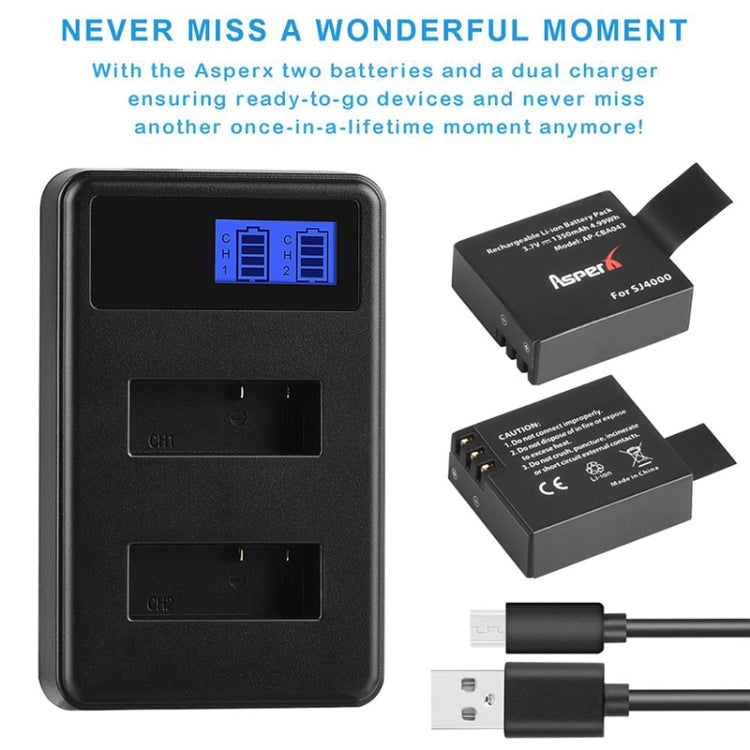 SJCAM SJ7000 / SJ6000 / SJ5000 / SJ4000 Battery LCD Screen Dual Batteries Charger, Displays Charging Capacity SJCAM SJ7000 / SJ6000 / SJ5000 / SJ4000 Battery LCD Screen Dual Batteries Charger, Displays Charging Capacity