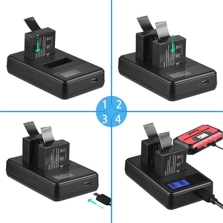 SJCAM SJ7000 / SJ6000 / SJ5000 / SJ4000 Battery LCD Screen Dual Batteries Charger, Displays Charging Capacity SJCAM SJ7000 / SJ6000 / SJ5000 / SJ4000 Battery LCD Screen Dual Batteries Charger, Displays Charging Capacity